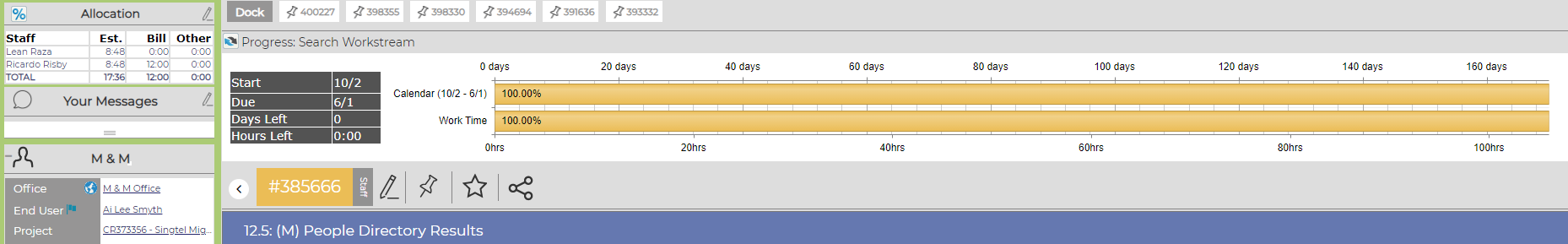Screenshot of enhanced ticket details